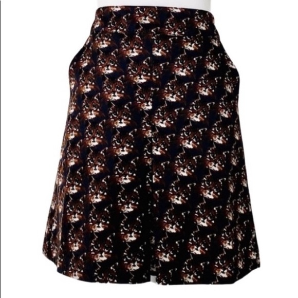 Frock Shop Navy Flared & Pleated Cat Print Skirt with Pockets - Picture 2 of 4